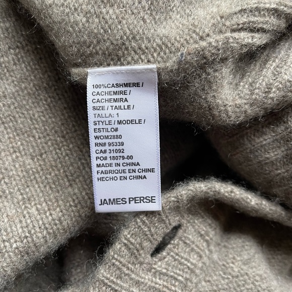 James Perse Heather Gray Heavyweight Cashmere Cardigan Sweater - Picture 7 of 8